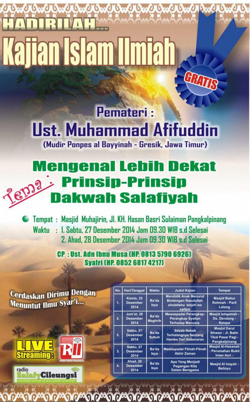 [AUDIO] Daurah Pangkal Pinang Bangka 03-06 Rabi’ul Awwal 1436H