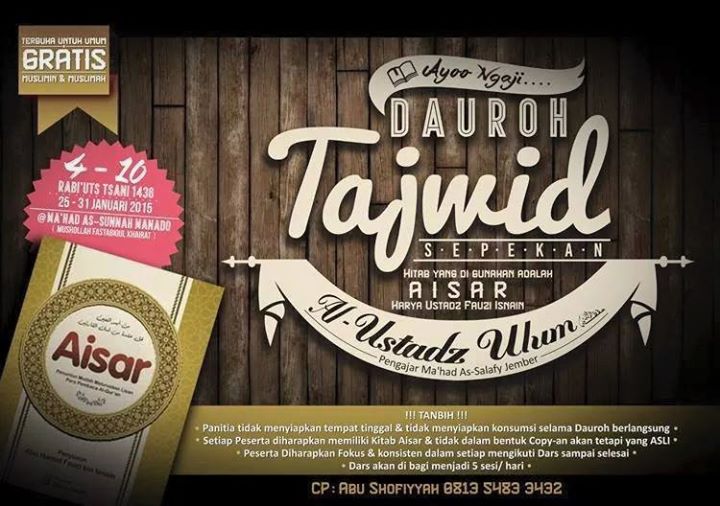 [AUDIO] DAURAH TAJWID AISAR MANADO